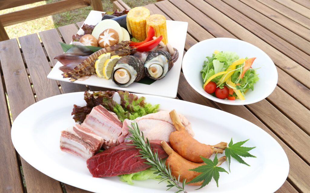 島でBBQ