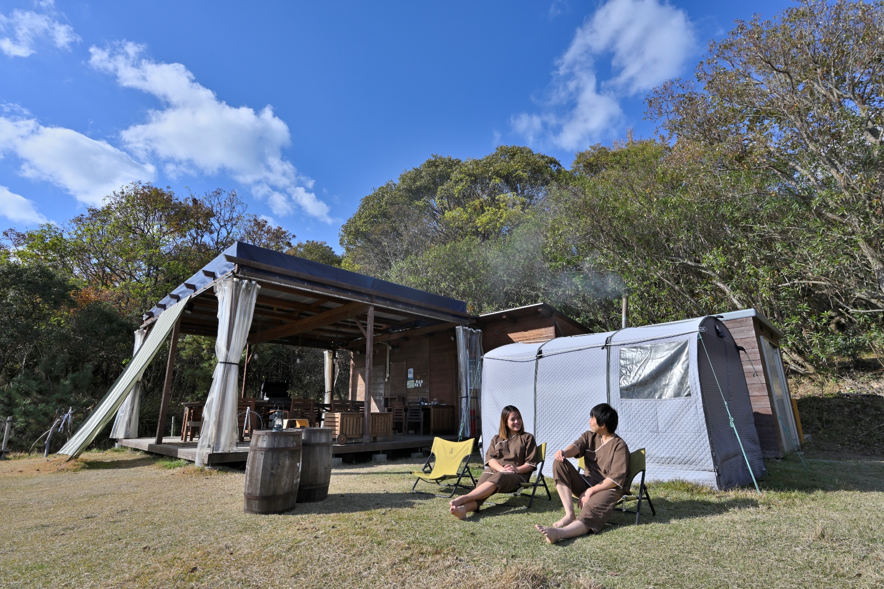 サウナイベントin無人島（岡山）：無人島貸し切り、サウナを満喫