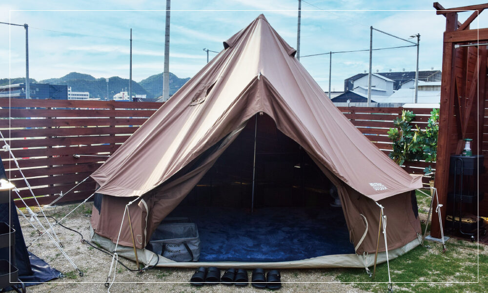 【瀬戸内温泉たまの湯キャンプ場・貸切テントサウナ】更衣用テントもあるので着替えも安心