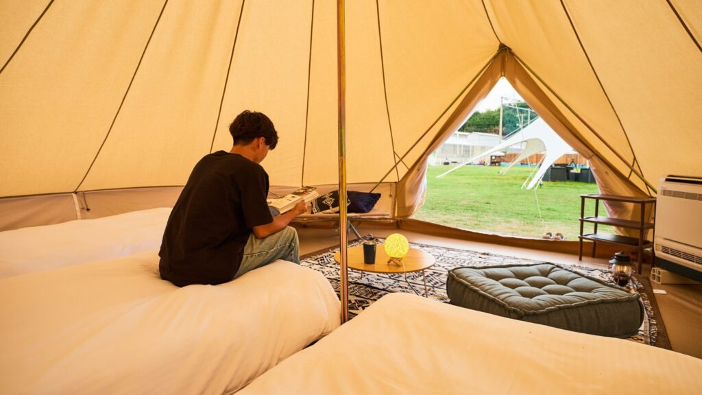 瀬戸内海を感じるソログランピングで過ごす温泉一人旅