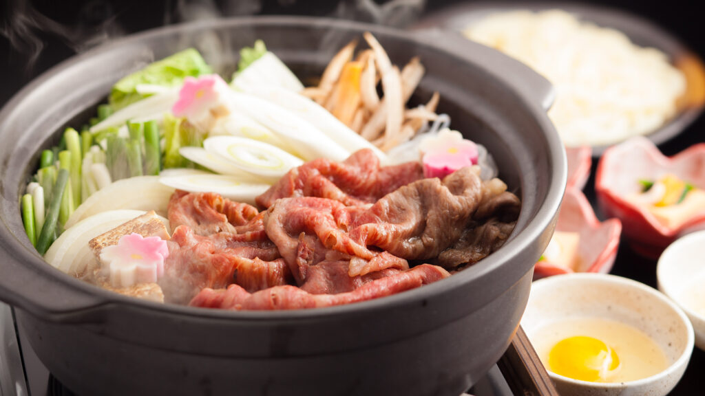 海廊の団体宴会向け鍋料理 千屋牛のすきやき鍋